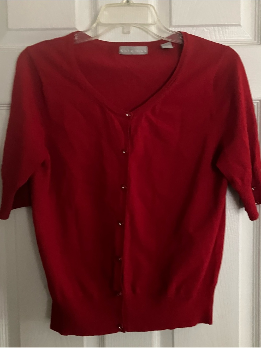 Kate Hill Red Button Up Sweater Size M